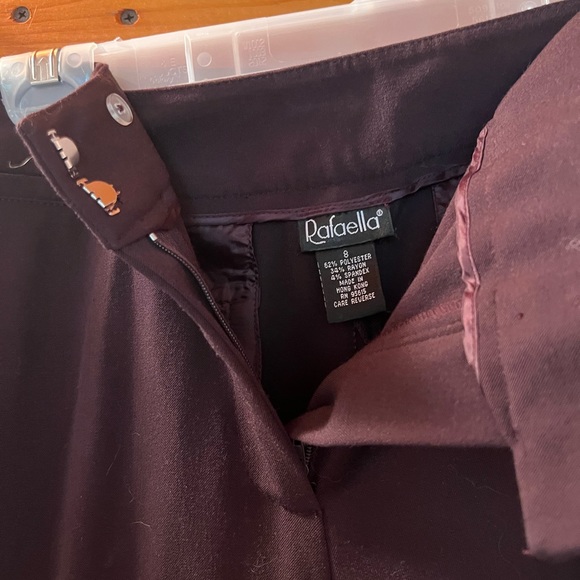 NWT Rafaella Two-Way Stretch Wine Dress Trousers -size 8 - Picture 4 of 8